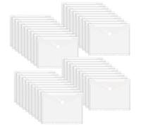 JEFURE Pochettes Porte-Documents A5, 40 Pièces, 11 Trous, Transparente | Pochettes Plastiques Perforées, Déperlantes, avec Attache Agrippante, pour Documents, École, Bureau et Maison