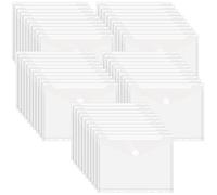 JEFURE Pochettes Porte-Documents A5, 50 Pièces, 7 Trous, Transparente | Pochettes Plastiques Perforées, Déperlantes, avec Attache Agrippante, pour Documents, École, Bureau et Maison