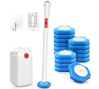 JEHONN Brosse WC Jetable Recharge avec système de Fixation amélioré, Nettoyeur Toilette Murale avec Produit, 16 Recharges de Détergent Support