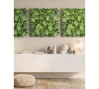 JELLE & JACOB Mur Vegetal Artificiel Exterieur et Interieur, 3X Panneau Mur végétal de 100x100 cm -Aloha Garden-, Facile d'entretien et Durable - Ambiance Cosy, Plante Murale Artificielle