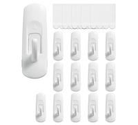 JELLYSUB 14 Crochets, 20 Languettes, Blanc, Crochet Adhesif Mural de Grand Modèle - Pour Accrocher et Décorer Sans Abîmer et Sans Percer
