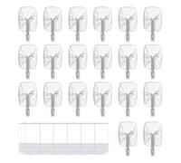 JELLYSUB 20 Crochets, 24 Languettes, Crochet en Fil Métallique Transparents, Crochet Adhesif Mural de Petit Modèle - Pour Accrocher et Décorer Sans Abîmer et Sans Percer