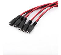 Jelquix Caméra de sécurité CCTV Câble d'alimentation CC 12 V Noir et Rouge Pack de 10 Pièces pour la connectivité électrique, Prise d'alimentation Mâle et Femelle pour Système de sécurité Domestique