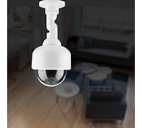 Jelquix Caméra de sécurité Dôme Factice, Lumière LED Clignotante, Fausse Caméra Rotative à 360 ° pour la Surveillance Intérieure/extérieure