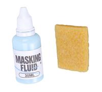 Jelquix Fluide de Masquage Aquarelle Bleu, Milieu de Masquage Artistique à Séchage Rapide et Facile à Décoller pour les Artistes de Gouache d'illustration de Peinture à l'Aquarelle, Liquide de 30 Ml