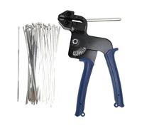 Jelquix Kit d'outils d'attache de Câble en Acier Inoxydable, 100 Pièces 'attaches à Fermeture éclair en Métal Robuste en Acier Inoxydable 304 pour Tuyau 'échappement de Clôture à Usage Industriel