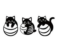Jelquix Lot de 3 Stickers Muraux en Acrylique Représentant des Chatons | Face Lisse, Support Auto-adhésif, Utilisation dans le Salon de la Chambre à Coucher, Carreaux de Portes en Verre