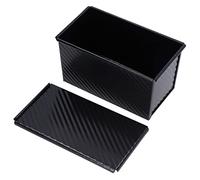 Jelquix Moule à Pain en Acier au Carbone avec Couvercle Antiadhésif pour un Grillage Parfait du Pain 21,5x12x11,2 Cm (BLACK)