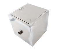 Jelquix Piège à Graisse Commercial, Intercepteur de Graisse en Acier Inoxydable avec Double Filtration et Panier Filtrant à Mailles Denses, pour Cuisine de Restaurant Sous évier Tuyau de 50 Mm