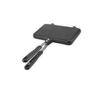 Jelquix Poêle à électrique avec Poignée Ergonomique pour Griller des Sandwichs, des Pains, Outil de Cuisine Idéal en Alliage D'aluminium 24 X 13,5 Cm