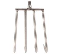Jelquix Râteau à Main à 4 Dents en Acier Inoxydable, Outil de Pêche Durable pour étangs et Lacs, Interface Filetée de 8mm, Râteau à Mauvaises Herbes Aquatique Portable (Petite Taille)