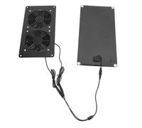Jelquix Ventilateur d'extraction à énergie Solaire, Ventilateur de Ventilation Solaire 10 W 18 V, Kit de Double à Panneau avec Protections Métalliques Double Couche 200 CFM, Idéal pour Poulailler,
