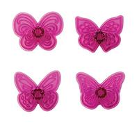 JEM 1101CC004 Lot de 4 Emporte Pièces Papillons en Dentelle, Plastique, Blanc, 9 x 1 x 25 cm 1101CC004