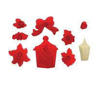JEM 117CH026 Lot de 9 Emporte Pièces Lanterne, Fleurs et Feuilles de Noël, Plastique, Blanc, 18 x 2 x 28 cm 117CH026