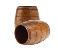 Jemcgrl 2 Pièces Tasse à Bière en Forme de Tonneau Tasses à Thé Faites à la Main pour Café, Chaudes, Lait, Vin, 210 ML