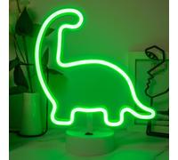 JEMESI Dinosaure Néon Lumière, Panneaux Lumineux LED Alimentés par Batterie/USB, Décoration Lumineuse pour Fête d'Anniversaire Noël Chambre Lampe de Table Enfants Cadeaux