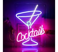 JEMESI Panneau néon LED pour décoration murale avec port USB pour décoration murale, bar, club, cuisine, hôtel, mariage, fête d'anniversaire - Rose et bleu