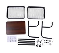 Jenivaint Chariot Roulant à 3 Niveaux, avec Plateau en Bois, Cadre en Métal Robuste et Bureau en MDF, 4 roulettes Verrouillables, Chariot de Rangement Mobile pour Bureau de Cuisine