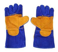 Jenivaint de Travail en Peau de Vache de Soudage Thermique 34,5 Cm Bleu Anti-coupure Anti-déchirure -crevaison pour l'entretien des Entrepôts de Jardin Manipulation de Soudage