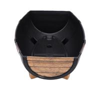 Jenivaint Demi-cylindre Jardinière Extérieur, Grain de Bois, Liner intégré | Base surélevée pour pot de balcon pour vignes, longueur 16,34 pouces et profondeur 7,28 pouces, empêche l\'engorgement sur