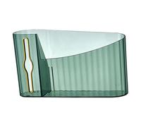 Jenivaint Distributeur de Sacs Poubelles, Support Mural Transparent sans Perforation, Support de Rouleau de Sac Poubelle, Organisateur de Rangement, avec Système de Distribution P (Vert transparent)