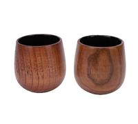 Jenivaint Ensemble de Tasses à thé en Bois, 2 Pièces, Tasse à Boire Multifonctionnelle de 340ml
