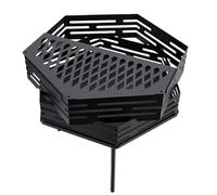 Jenivaint Foyer à Bois Hexagonal Portable avec Grille de Cuisson pour Barbecue de Camping, Chauffage Extérieur -Vent en Acier au Carbone pour Pique-Nique sur Terrasse