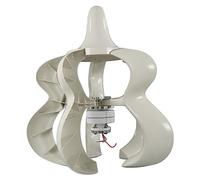 Jenivaint Générateur D'éolienne 12 V 24 V, Fibre de Nylon à Arbre Vertical à 5 pales avec Contrôleur, pour Système Hybride Marin Domestique (100W)