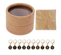 Jenivaint Marqueur de Point numéroté, Paquet de 10 Marqueurs de Tricot au Crochet en Alliage de Zinc émaillé 0 à 9 Compteurs de Points Lisses avec Boîte de Rangement pour L'artisanat du Fil (BLACK)