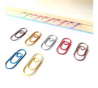 Jenivaint Mini Trombones en Forme de Cœur, Marque-pages et Pinces à Documents en Métal coloré, Métal et Plastique, Design en Forme de Cœur, pour Bureau, école, Usage Domestique sur Livres, Cahiers,