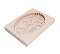 Jenivaint Moule à Biscuits en Bois de Hêtre, Motif Fleur, Moule de Cuisson 3D, 12 X 16 X 2 Cm, Démoulage Facile pour à la Citrouille, Gâteaux de Lune, Biscuits et Desserts