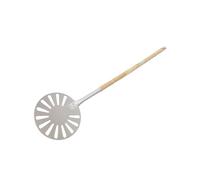 Jenivaint Pelle à Pizza en Acier Inoxydable de 9 Pouces avec Manche en Bois | Spatule à Pizza Perforée pour la Cuisson au Four Extérieur, Spatule en Métal Résistant à la Chaleur, Longue Poignée