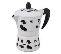Jenivaint Pot Moka Couleur Vache à Lait, Cafetière en Aluminium avec Méthode D'infusion à la Main pour un Goût Riche et Moelleux, Portable pour la Maison, le café, le Camping en P (3 tasses 150ML)