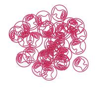 Jenivaint Trombones en Forme de Tête Humaine, Fil de Plastique enveloppé, Petits Trombones Rouges, 30 Pièces, Pinces à Marque-page Antidérapantes pour l'organisation de Documents au Bureau, à