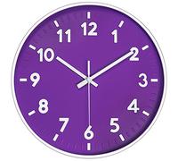 JENLYSTIME Horloge Murale Moderne de 30,5 cm avec Chiffres 3D - Cadran Rond coloré - sans tic-tac - Silencieuse - Fonctionnement à Piles - Facile à Lire - Style Simple - pour Chambre à Coucher,