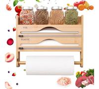 Jenmayt Distributeur Et Film Alimentaire avec Porte Sopalin Cuisine,Derouleur Papier Alimentaire Sopalain,avec un support pour bouteilles de condiments,4 en1 multifonctionnel