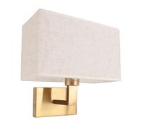 Jenngaoo Applique Murale en Lin, Style Vintage Moderne, Lampe de Chevet pour Chambre, Salon, Salle de Bains, Abat-Jour Tissu Gris, Finition Brossée (Sans Ampoule)