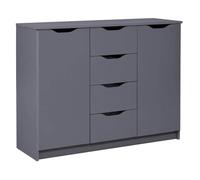 JENNY - Meuble 2 Portes 4 Tiroirs Coloris Anthracite