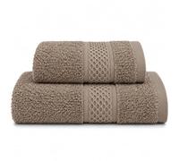 Jenny Sesal, Lot de Deux Serviettes de Bain Visage et invité - Visage : 50 x 100 cm. Invité 38 x 58 cm - 100% Coton, Doux au Toucher. Éponge de Haute qualité du Portugal Poids 340 g/m² (Noisette)