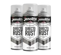 JENOLITE Directorust Bombe Peinture Brillante | BLANC | 3x400ml | Peinture Aérosol Anti-Rouille Pour Métal | Peinture Aérosol Brillante Multi-Surfaces Pour Bois, Métal, Plastique | RAL 9016