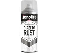 JENOLITE Directorust Bombe Peinture Brillante | BLANC | 400ml | Peinture Aérosol Anti-Rouille Pour Métal | Peinture Aérosol Brillante Multi-Surfaces Pour Bois, Métal, Plastique | RAL 9016