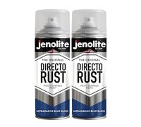 JENOLITE Directorust Bombe Peinture Brillante | BLEU OUTREMER | 2x400ml | Peinture Aérosol Anti-Rouille Pour Métal | Peinture Aérosol Brillante Multi-Surfaces Pour Bois, Métal, Plastique | RAL 5003