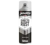 JENOLITE Directorust Bombe Peinture Brillante | NOIR | 500ml | Peinture Aérosol Anti-Rouille Pour Métal | Peinture Aérosol Brillante Multi-Surfaces Pour Bois, Métal, Plastique | RAL 9005
