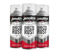 JENOLITE Directorust Bombe Peinture Brillante | ROUGE CRAMOISI | 3x400ml | Peinture Aérosol Anti-Rouille Pour Métal | Peinture Aérosol Brillante Multi-Surfaces Pour Bois, Métal, Plastique | RAL 3027