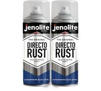 JENOLITE Directorust Peinture en aérosol finition satinée | BLEU OUTREMER | 2x400ml | Peinture antirouille pour métal | Peinture en aérosol multi-surfaces : métal, bois, plastique | RAL5002