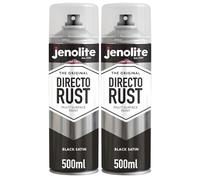 JENOLITE Directorust Peinture en aérosol finition satinée | NOIR | 2 x 500ml | Peinture antirouille pour métal | Peinture en aérosol multi-surfaces : métal, bois, plastique | RAL9005