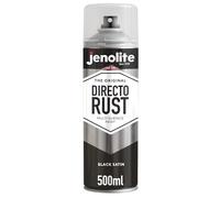JENOLITE Directorust Peinture en aérosol finition satinée | NOIR | 500ml | Peinture antirouille pour métal | Peinture en aérosol multi-surfaces : métal, bois, plastique | RAL9005