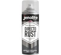 JENOLITE Directorust Peinture en aérosol métallisée brillante | GRIS MÉTAL PISTOLET | Peinture multi-surfaces | Apprêt, sous-couche et finition tout-en-un | 400 ml