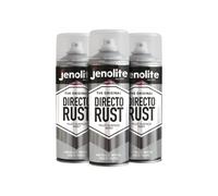 JENOLITE Directorust Peinture en aérosol métallisée brillante | OR BLANC | Peinture multi-surfaces | Apprêt, sous-couche et finition tout-en-un | 3 x 400 ml