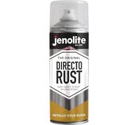 JENOLITE Directorust Peinture en aérosol métallisée brillante | OR | Peinture multi-surfaces | Apprêt, sous-couche et finition tout-en-un | 400 ml
